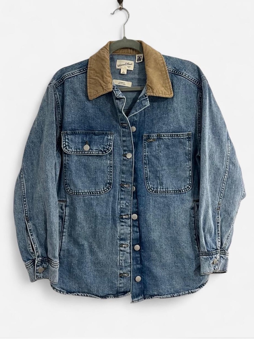 Universal Thread Denim + Corduroy Collar Oversized Chore Jacket